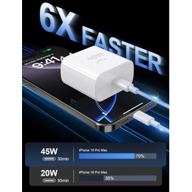 i Phone 16 Pro Max Charger Fast Charging,45W USB C Charger Block with 10FT Long Charging Cord Cable Replacement for i Phone 16/16 Pro/16 Pro Max/16 Plus 15/15 Pro Max/Pro
