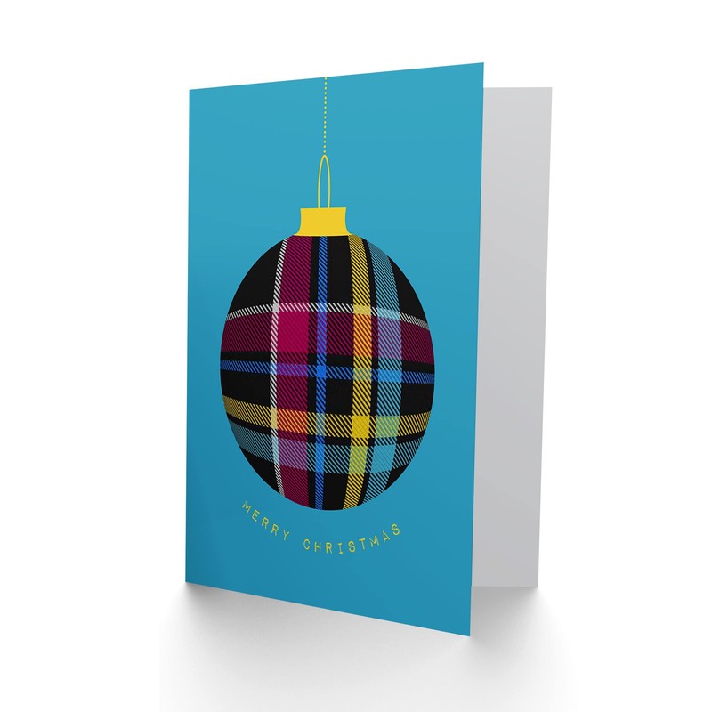 Wee Blue Coo Who Cares Scotland Charity Tartan Christmas Bauble