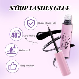 Lash Glue for DIY Strip Eyelash: Wendy, Supply to Use at Home, Wand, Effectively, Low Irritation, DJ08, L6, Black, 5ml