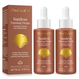 Tanning Drops for Drinking, Tanning Drops for Drinking, Tanning Drops for Oral, Natural Tanning Drops Drinking, No Sun Damage, Quick Tanning (2 Pieces)