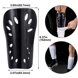 ANCIRS 2 Pairs Soccer Shin Guards for Kids, Breathable Shin Guard Sleeves for Boy & Girl Football Games, EVA Cushion Calf Protective Gear for Young Boys and Girls- Black & White