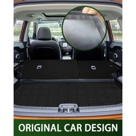 CaBYbigG Cargo Mat Cargo Liner for Kia Soul 2020-2025 Trunk Mat Back Seat Cover Protector with Backrest Mat Dog Liner TPE All Weather