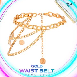 CLOACE Gold Belly Chain Layered Coins Body Chain Jewelry Coins Costume Accessory for Women