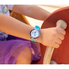 KIDDUS Fashion girls watch for kids. Analogue watch for children with learning time exercises and high-quality Japanese quartz movement. Cute, stylish, elegant and fabulous, 02 Dolphin