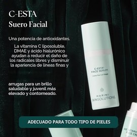 Marini SkinSolutions C-ESTA - Suero facial – Levanta, reafirma y protege con vitamina C, DMAE y ácido hialurónico, todo tipo de piel, fabricado en los Estados Unidos, 1 onza líquida