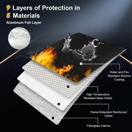 5200°F Fireproof Document Bag with Lock,Upgraded Fireproof Bag with Zipper/Reflective Strip,9 Layers of Heat Insulated Materials,Fireproof Money Bag for Cash,13.2"x10.5" Fireproof Pouch with Handle