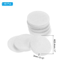 PATIKIL 1" Self Adhesive Felt Furniture Pads, 48Pcs Round Felt Pads Hardwood Floor Protectors for Lamp Base Table Chair Leg Furniture, White