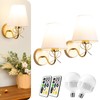 MESUZ Battery Operated Wall Sconces Lights Set of Two Remote