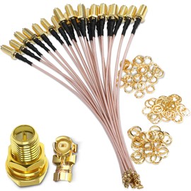 TUOLNK RP-SMA to IPX MHF1 Coax Cable UFL U.FL to RPSMA Female Coaxial Cable for Mini PCI WiFi Antenna Extension Antenna Cable 8inch(20cm) 5pcs