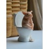 Gemmia Miniature Fairy Garden Pig Figurines- Toilet Thinking Pig (PVC