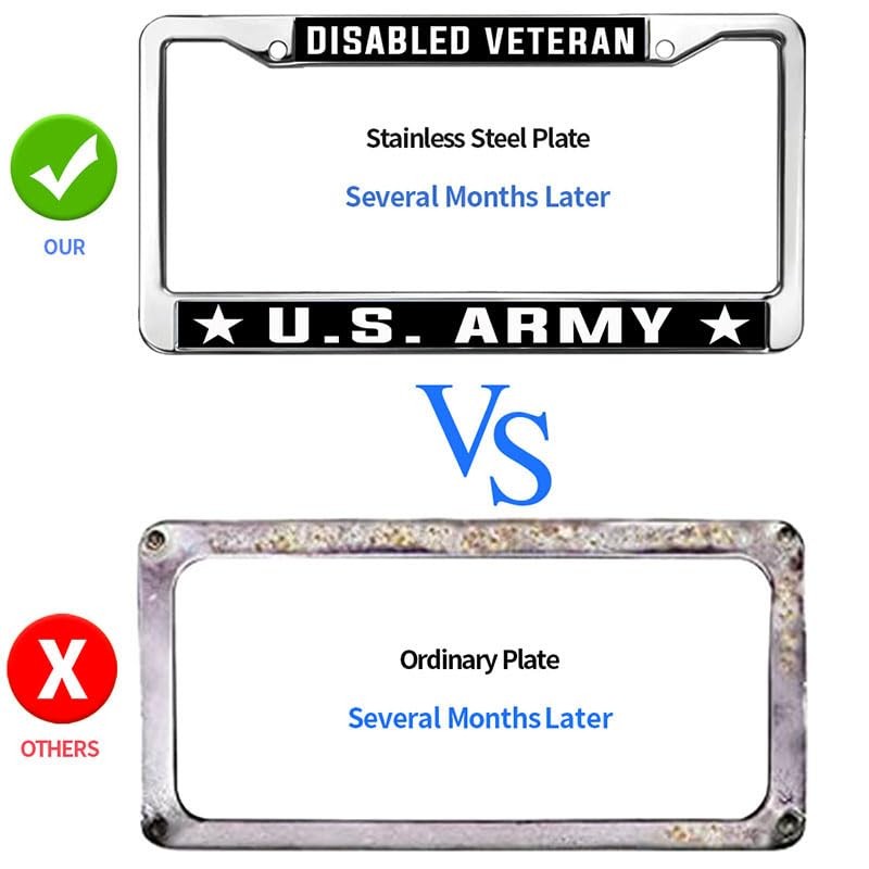 Disabled Veteran US Army License Plate Frame for Birthday Gift