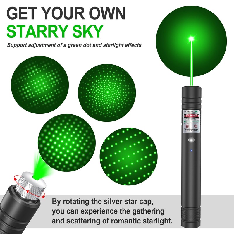 LETEAPII [2PCS] Green Light Flashlight and Red Light Flashlight, Long