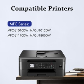 LC401 LC401XL MFC-J1010DW Ink Cartridges for Brother Printer LC 401 401XL for MFC-J1010DW MFC-J1170DW MFC-J1012DW MFC-J1800DW MFC J1010DW - 4 Pack High Yields Black Cyan Magenta Yellow