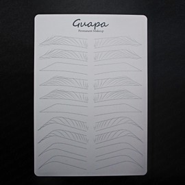 3pcs Double Sided Pre-printed Strokes Practice Skin with Basic Hairstroke Foundation Silicone Hair Strokes Practice Pad (Male Brow Pattern)