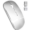 QYFP 2.4GHz USB C Wireless Mouse for Laptop - Silver