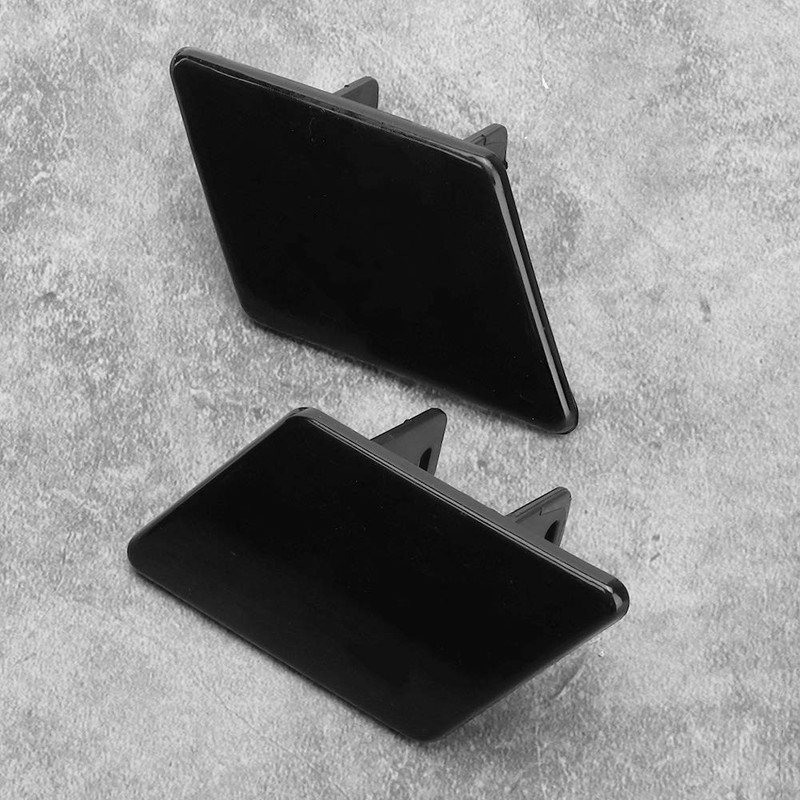 Yctze Car Headlight Washer Cap ABS Black Pair Left Right