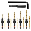YQANDL 12Pcs HSS Adjustable Countersunk Drill Bits for Woodworking