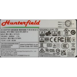 12V 5A 60W AC Adapter With 3-Pin Output Plug, Suitable For 3 Pin AvTex TVs Only