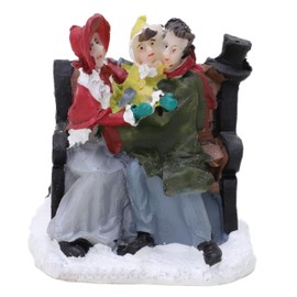 Toyland® Mini Resin Figurines Christmas Collectable - Village Scene - Christmas Figurines (Couple & Baby)