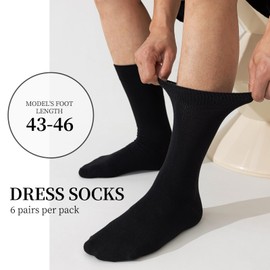Niorasen Mens Dress Socks, 6 Pairs Soft Breathable Bamboo Rayon Socks, Classic Mid Calf Sock for Men with Exquisite Box