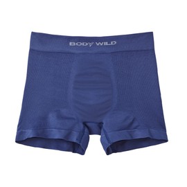 Body Wild BWS855J Men's Boxer Shorts, Front Closure, Low Rise, 3D Boxer, 3D Boxer Shorts, Natural Conforming to the Uneven Body + Seamless Design with Few Seams, blue (navy blue)
