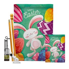 Ornament Collection Easter Garden House Flag Kit Springtime Happy Bunny Egg Christian Season Holiday Decoration Banner Small Yard Gift Double-Sided, Made in USA