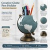 Globe Pen Holder for Desk Organization – Resin Geographic Pencil