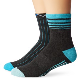 K. Bell Men's 2 Pack Variegated Stripe Hi Top Crew Sock, Black Heather, Shoe Size: 6-12