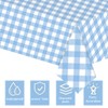2pcs 137*274cm Blue White Checkered Table Cloth Party,Square Plastic Table