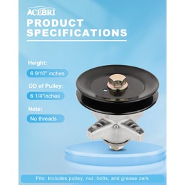 ACEBRI 618-04124A Spindle Assembly fit for Cub Cadet 918-04124A Deck Spindle Parts for MTD for Troy-Bilt 42 Inch Mower LT1042 Mower Deck Spindle Parts for Stens 285-846 2 Pack