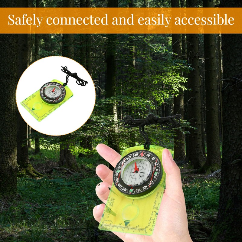 Compass, 4 Pieces Compass Navigation, Compass Hiking with Adjustable Declination,Magnifier,Ruler,Scale.