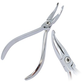 MuskalMed Orthodontic Howe Crown Pliers, Serrated Tips Curved Dental Instrument, Oral Braces Wire Bending Loop Forming Crown Gripper Pliers, Premium Grade Stainless Steel Instrument