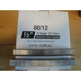 EZE Stainless Steel Upholstery Staples 80 Series 1/2" Crown 1/2" Leg Outdoor No Rust