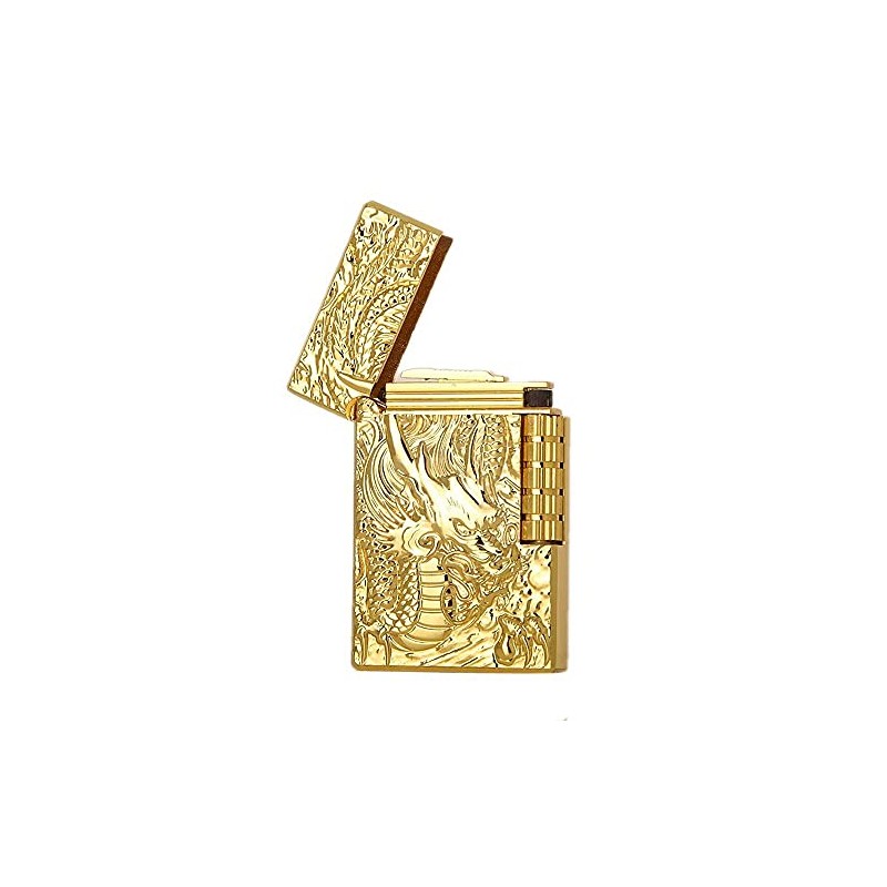 Dragon Carved Open Flame Butane Lighter (Item Will Come Without