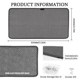 Cat Scratching Mat, 60 x 20 cm, Cat Scratching Mat, Natural Sisal Carpet, Cats, Scratching Mat, Grey for Sofa, Furniture, Door, Scratch Protection
