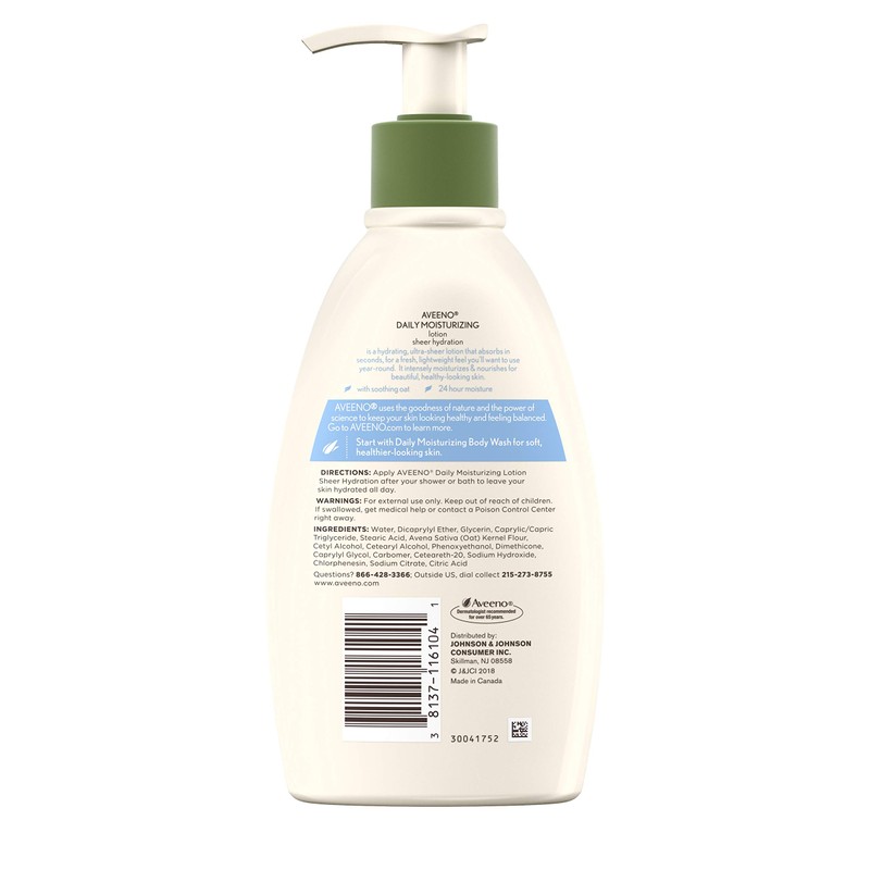Aveeno Sheer Hydration Daily Moisturizing Lotion For Dry Skin With
