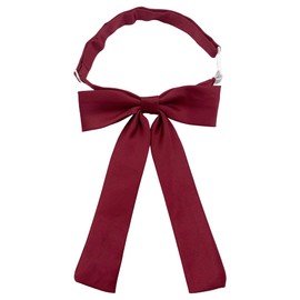 Women Silk Pre-tied Bowtie, School Girl Anime Bow Tie, Office Ladies Work Uniform kawaii Necktie For Christmas WBT-8, Dark Red, One Size