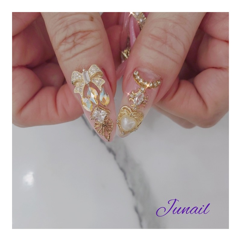 ⭐️ Light topaz handmade nail tips ✨ - Long ballerina