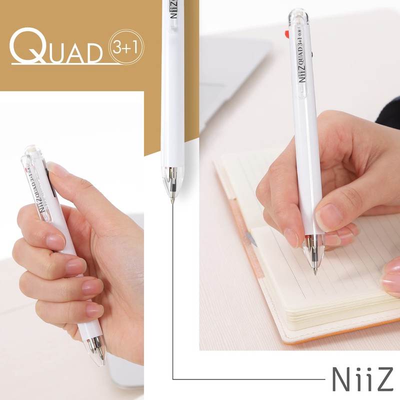 NiiZ - QUAD 3+1 - Multi Colour 0.8mm Ballpoint Pen