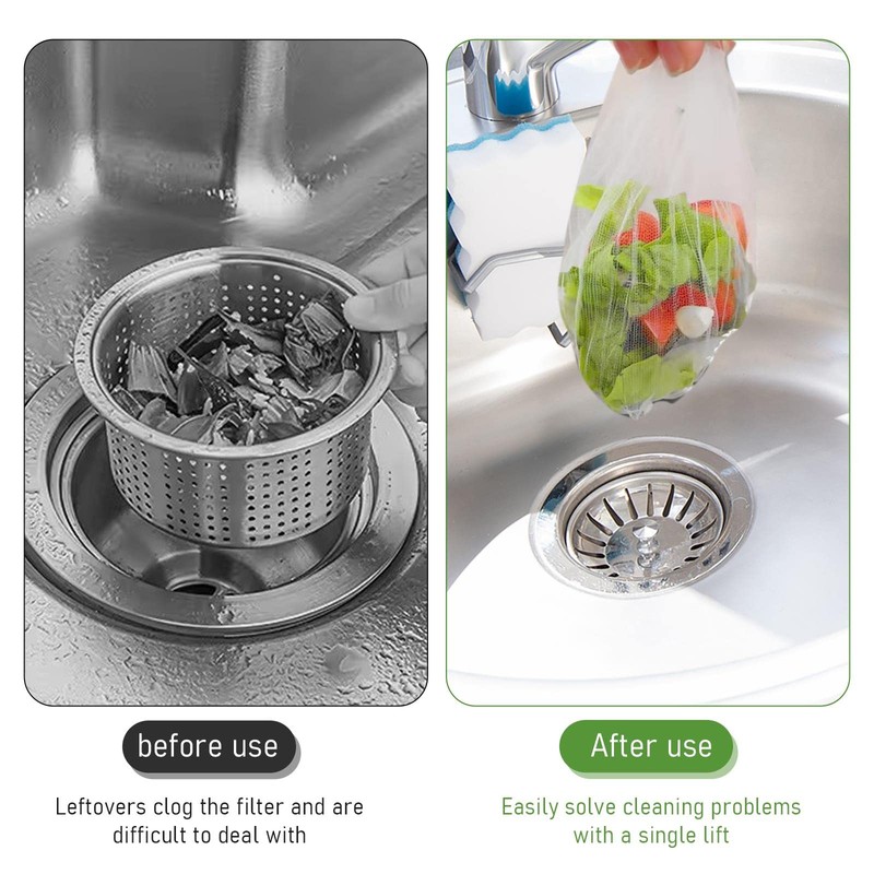 Pack of 300 Disposable Sink Filter, Kitchen Sink Strainer Bag,