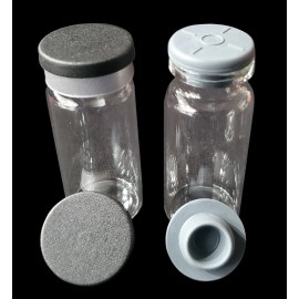 Unbranded 100pcs-10ml Clear Vials+20mm Black capsGlass Bottles HPLC Beveled Edge Crimp Top - Only Caps (100PCS)