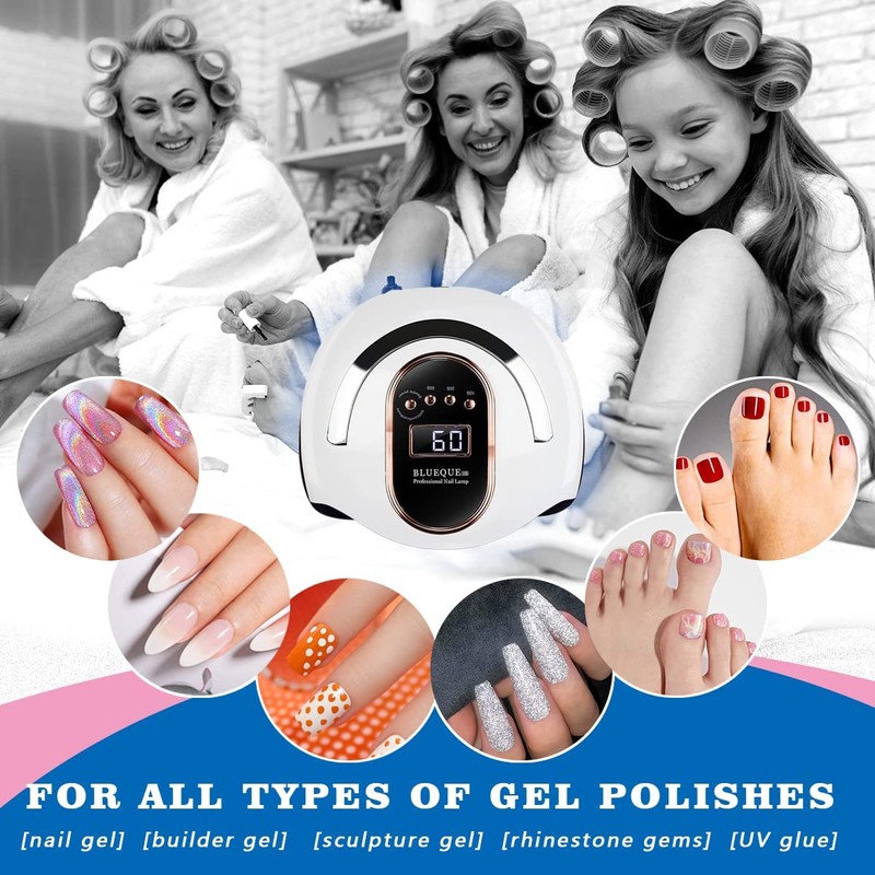 zalati Nail Lamp 168W LED UV Light with 4 Timers