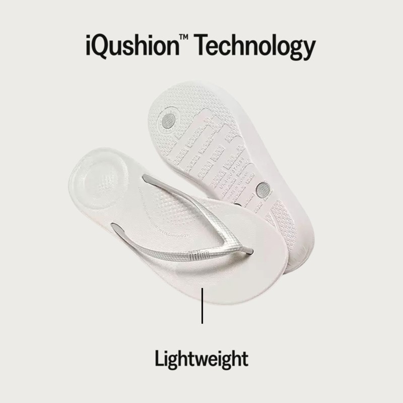 FitFlop - Iqushion Chancletas súper ergonómicas Mujer, Plateado, 5 B(M)