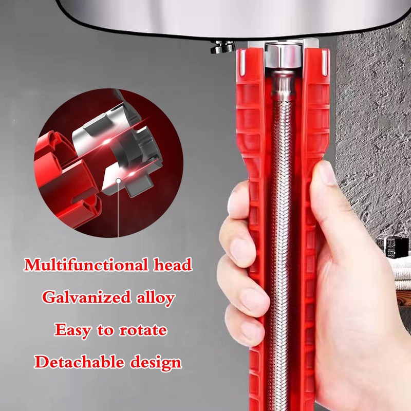 senylanhxy 14-in-1 Multi-Function Basin Wrench with Integrated Level, 4 Interchangeable