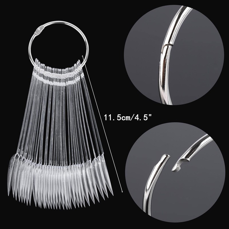 160Pcs Nail Swatch Sticks Stiletto Nail Sample Sticks Clear Nail