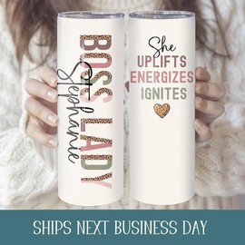 Boss Lady Tumbler Cup, Lady Boss Gift, Boss Babe Female Boss Appreciation, Boss Gift for Women Small Business Owner, Girl Boss Manager Gift - 20oz Stainless Steel Tumbler