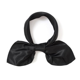 Tazhmily 35" Women Large Satin Square Scarves Silk Like Feeling Headscarf Hair Neck Wrapping Scarves Gift for Women Girls (Black)