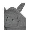 VERTBAUDET Hooded Bath Towel + Glove Organic Cotton Charcoal Grey