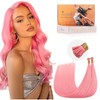 Doores Itips Human Hair Extensions - Peach Pink, 14 Inch,