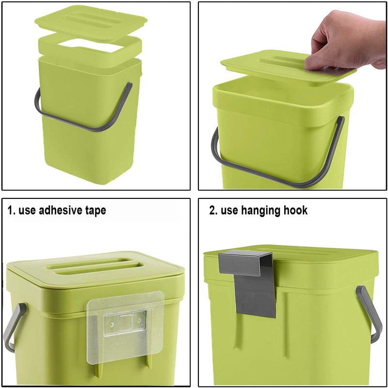 LALASTAR Food Waste Basket Bin for Kitchen, Small Countertop Compost